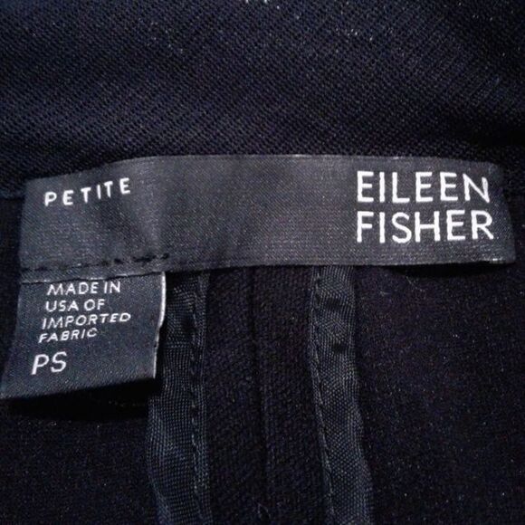 Eileen Fisher Black Blazer Stretch Crepe Jacket Career Petite Small Minimalist - Picture 5 of 7